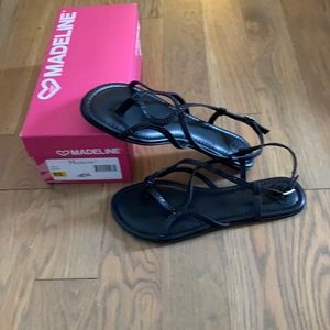 Madeline black sparkly sandals